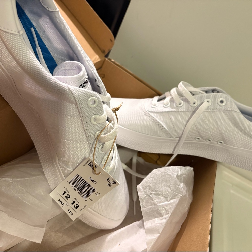 Adidas White Canvas Sneakers